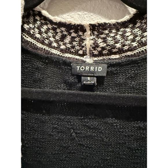 Torrid Axtec Trim Cardigan in Black Size 1 - Picture 3 of 3